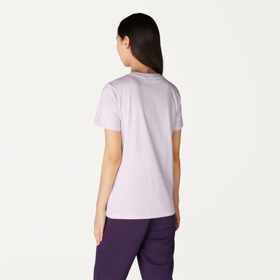 T-ShirtsTop Woman AMALIA T-Shirt Violet Lavander Fog | K-Way Dressed Front Double