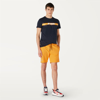 Shorts Unisex LE VRAI Dorian POLY COTTON Sport  Shorts Orange Saffron | K-Way Dressed Back (jpg Rgb)